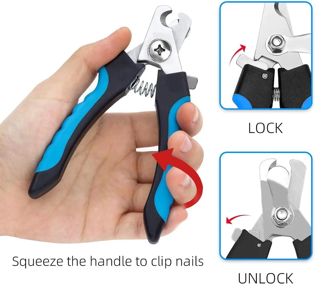 Stainless Steel Pet Nail Clippers with Sickle Large Dog Nail Clippers Nail Clippers Multifunctional Teddy Cat Grooming Scissors