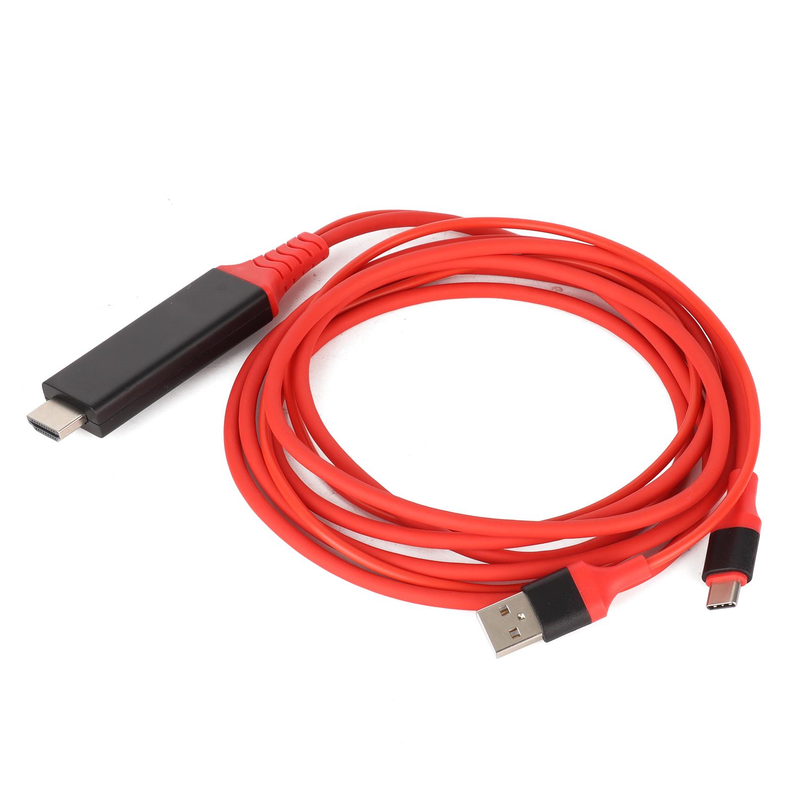 

TypeC to High Definition Multimedia Interface Adapter Cable USB 3.1 Phone to TV Charging Wire(Red ) красный