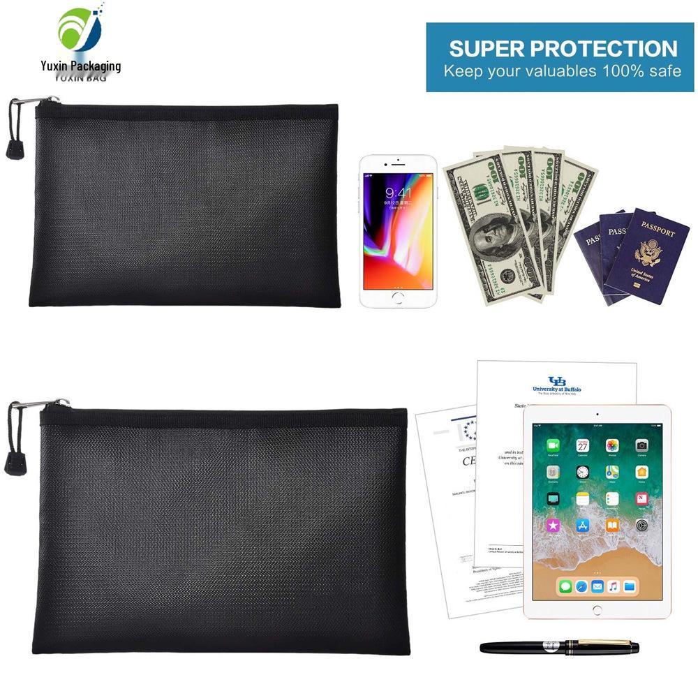 Silicone Fireproof & Waterproof Document Storage Bag with Zipper, 10.6 x 6.7, Coin Purse-Large