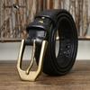 Double-sided Genuine Leather Belt Men's Genuine Leather Pin Buckle Simple Versatile Casual Belt Men's