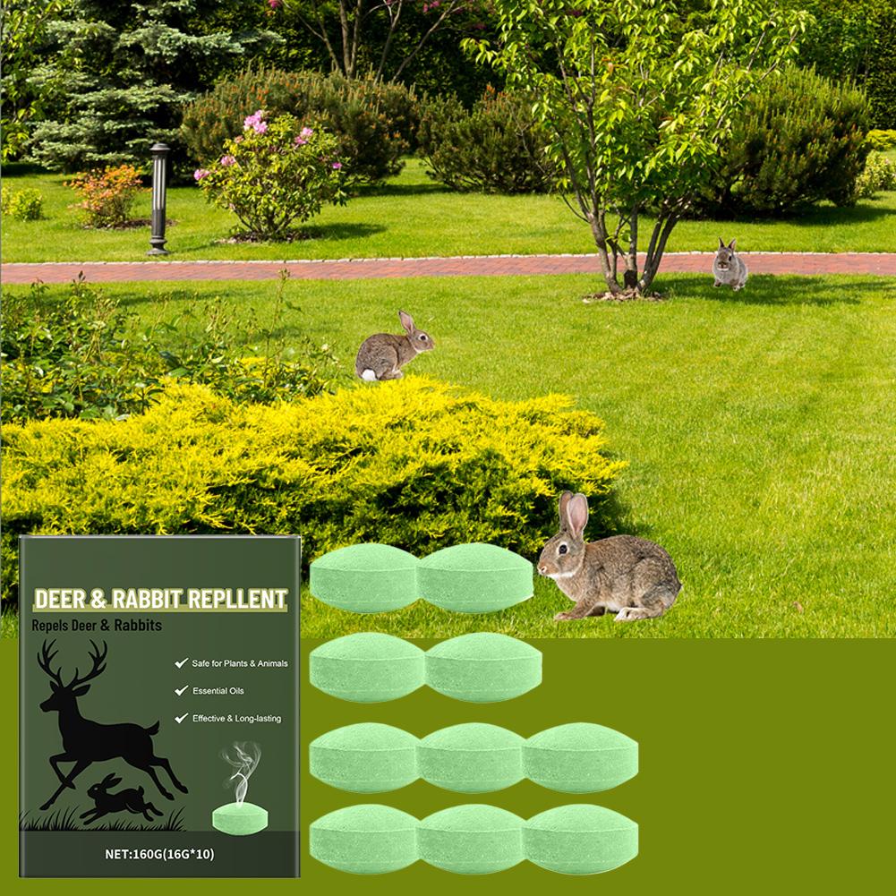 10PCS Deer and Rabbit Repellent Pellets Natural Harmless Strong Repellent Non-Toxic Humane Rodenticide Pellet