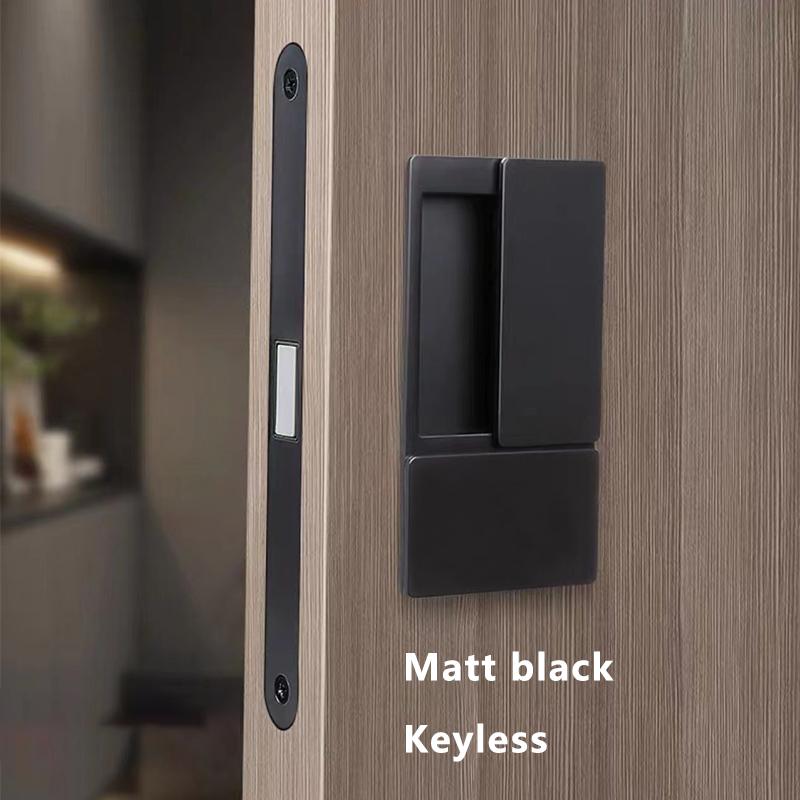 New Style Handleless Flat Lock Modern Bedroom Magnetic Recessed Door Handle Silent Push And Pull Invisible Sliding Door Lock