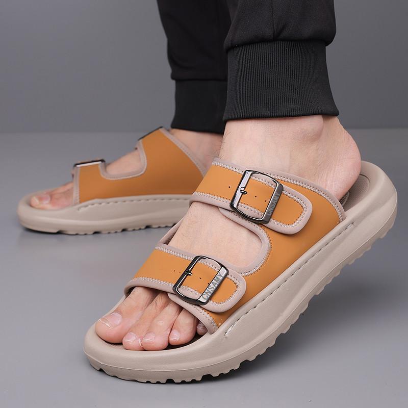 Summer Open-toe Flip-flops Man Beach Shoes for Men Light Rubber Foam Sole Casual Non-slip Large Size Slippers Shoes Man