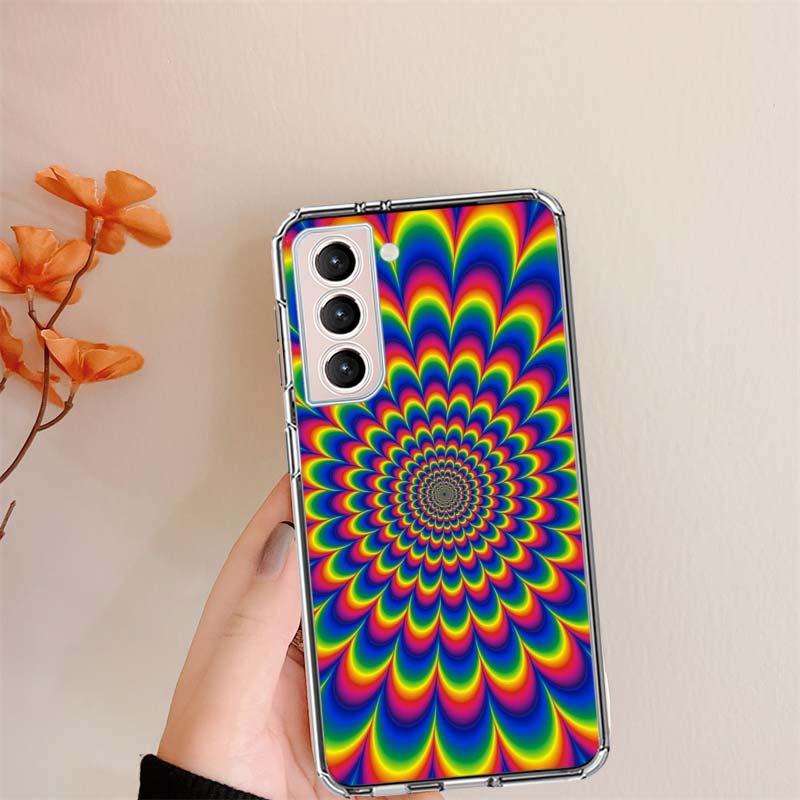 Chaotische Hypnose Klare Handyhüllen für Samsung S26 Ultra Galaxy S25 Edge S24 S23 FE S21 Plus S20 S22 S10 Hülle Gemustert Kompati