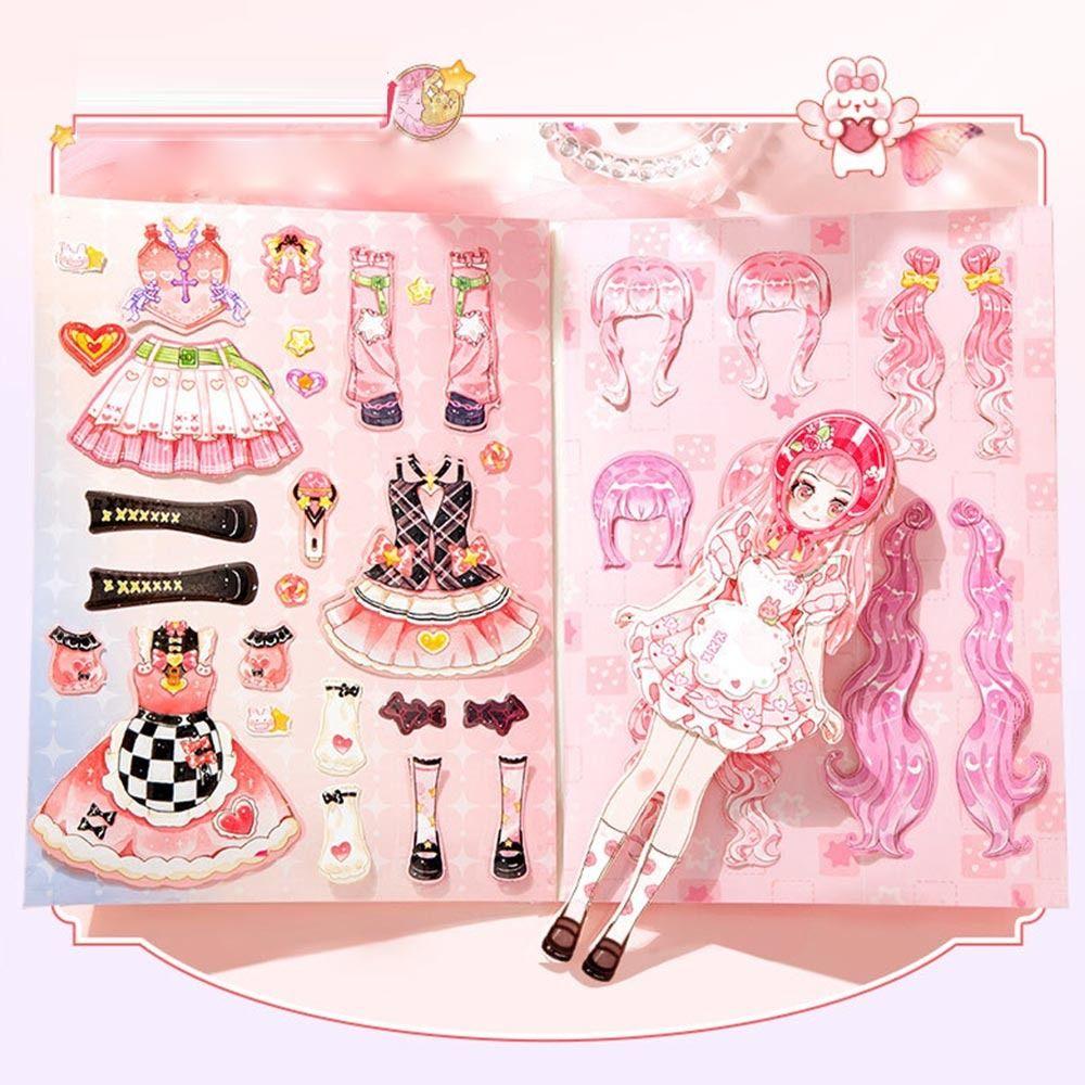 Carte Senzorială Multicoloră Liniștită Schimbarea Rochiilor Materiale Colaj Carte Colaj Kawaii Jucărie