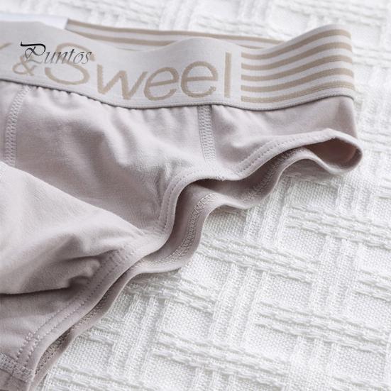 Dreieckige Unterwäsche für Herren, einfarbige Shorts mit Buchstabendruck, atmungsaktiv, lockere Unterhose mit breiter Krempe für Teenager zum täglichen Tragen und Schlafen