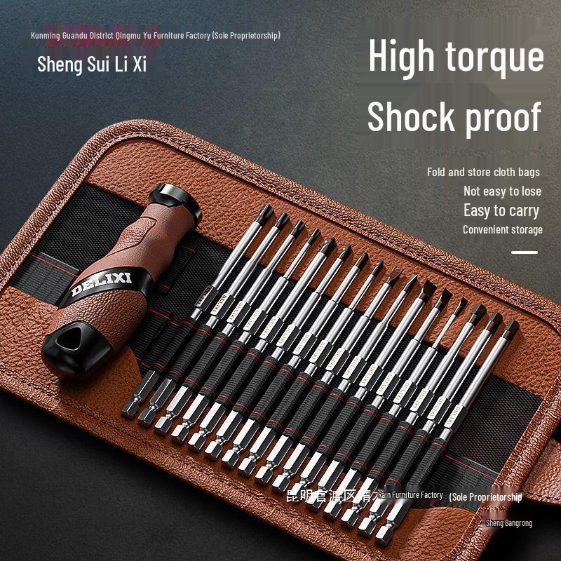 Delixi Multifunctional Screwdriver Set with Triangular and Torx Bits