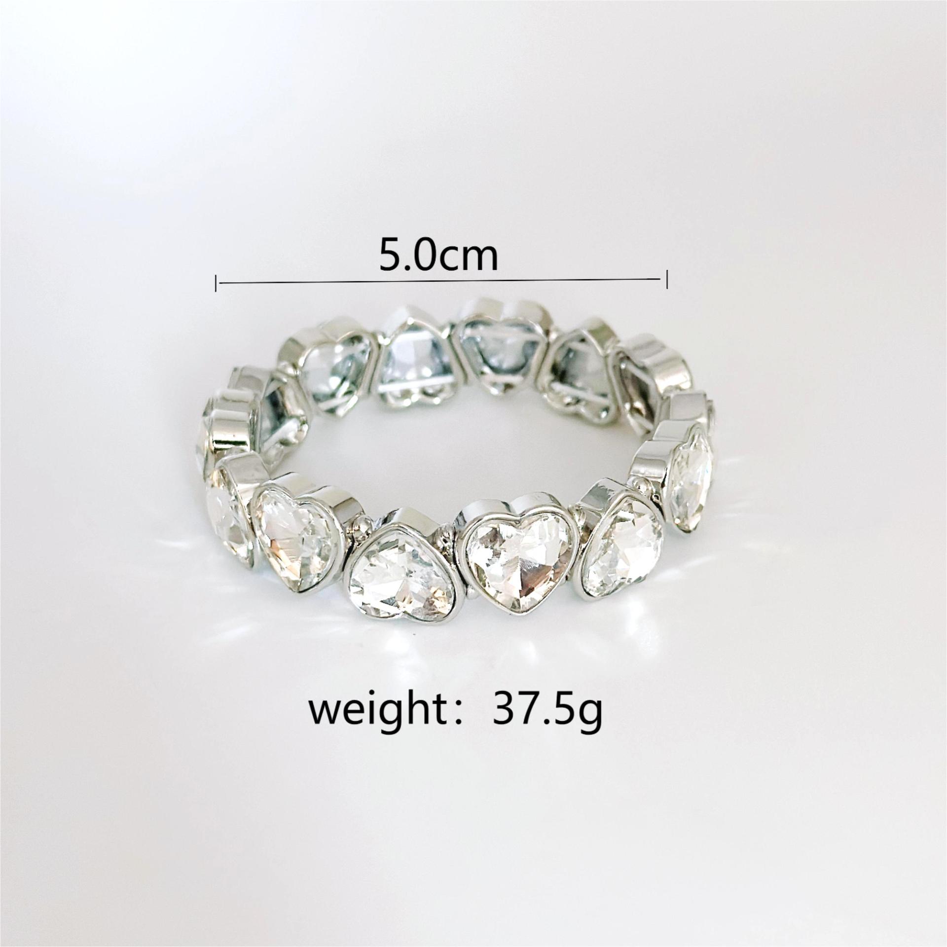 

Новый модный браслет индивидуальности Big Love Rhinestone Gold Silver Bracelet женский браслет индивидуальности Niche серебряный