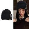 Luxurious Knitted Hat with Sparkling Rhinestones Fashionable Handmade Hat for Fashion Enthusiasts