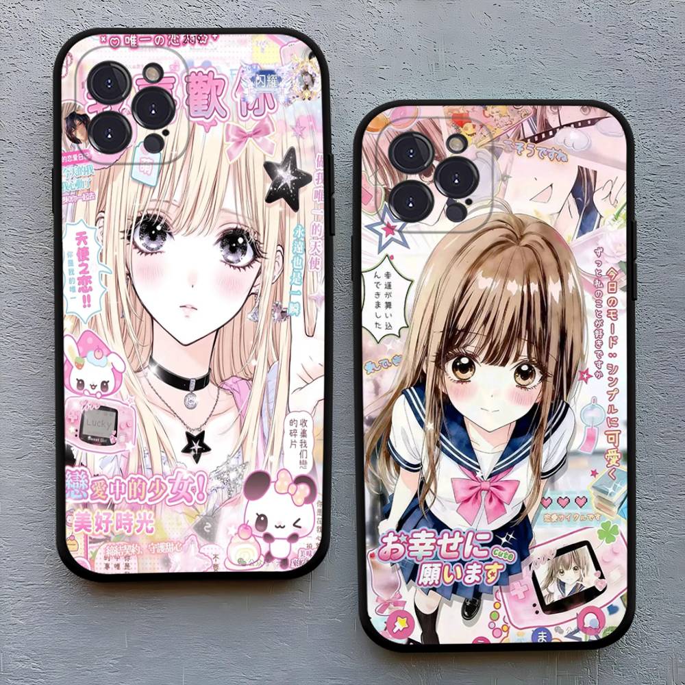Japanese Cute Girls Y2K Pattern Phone Case TPU Phone Case For Iphone17 Air 16 15 14 13 12 11 Pro Max Plus Cover Case