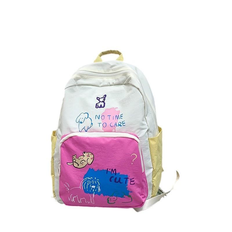 Cute Cake Birthday Puppy Cat Letter Cartoon Graffiti Student Backpack For Teen