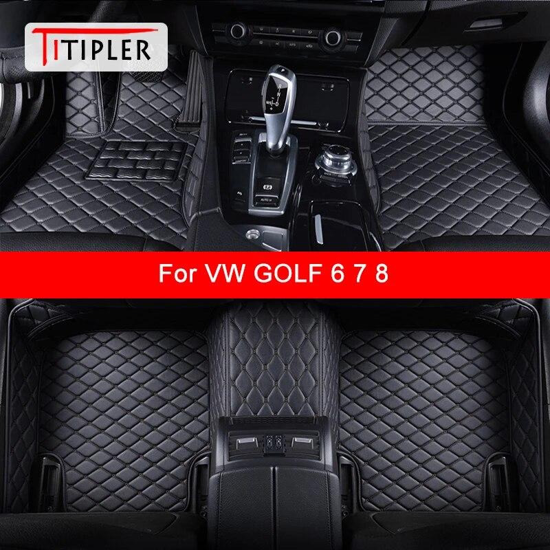 

TITIPLER автомобильные коврики на заказ для VW GOLF 6 7 8 2009-2023 лет, автомобильные аксессуары, ковер для ног