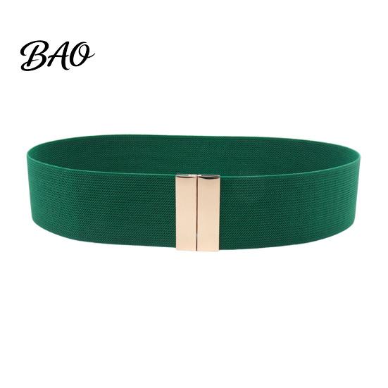 Stylish Waist Modifier Wide Elastic Belt, Adjustable Stretchy Belt with Metal Versatile Decorative Square Buckle, Slimming Waistband for Dresses
