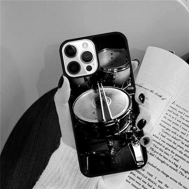 Musical Instrument Drum Coque Shell For iPhone 17 Air 15 16 14 13 12 Pro Max 11 Pro Max Plus Phone Case Cover
