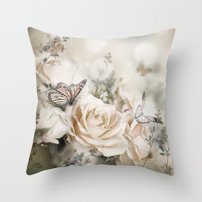 New Butterfly Flower Series Pillowcase Home Sofa Decoration Pillow Cushion Cover Wedding