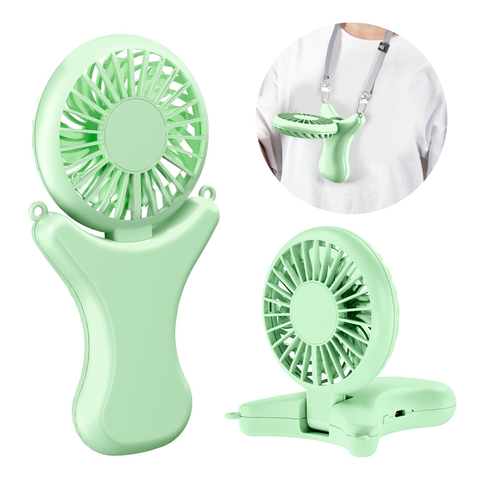 

Portable Handheld Rechargeable USB 3 Speed Neck Mini Heatstroke with Strap Fan, Small, Fan, Quiet, Settings, Handheld, Tabletop, Fan, Fan, Prevention,