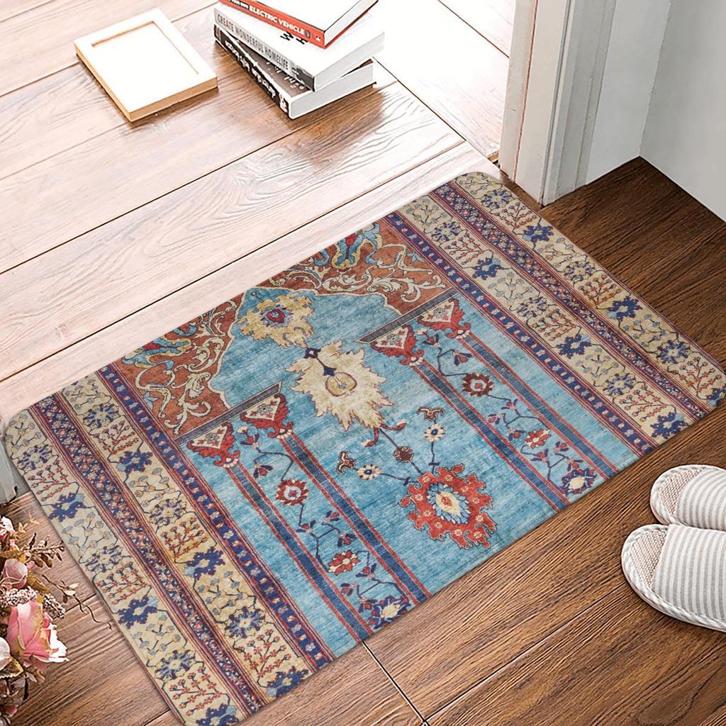 Antique Persian Rug Doormat Anti-Slip Kitchen Bathroom Mat Bedroom Balcony Door Floor Entrance Carpet Rug