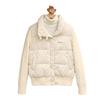 Sweet polka dot knitted splicing cotton-padded jacket women's winter loose thickened short warm cotton-padded jacket bread jacket