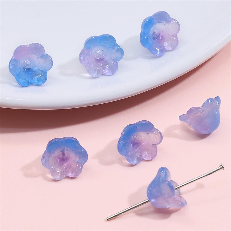 Gradient Glass Imitation Jade Lily of the Valley Beads for DIY Necklace & Bracelet Accessories