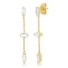925 Silver Needle Long Chain Stud Earrings For Women Exquisite Zircon Geometric Tassel Pendant Earrings Luxury Jewelry