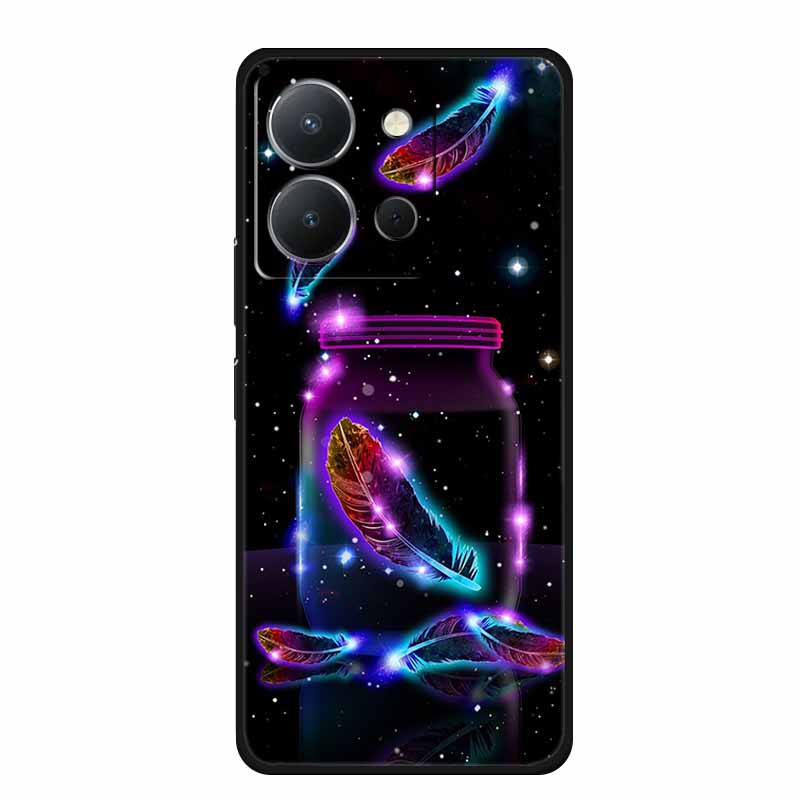 For Vivo Y36 4G Case Luxury TPU Soft Silicone Phone Cases Back Cover For VivoY36 4G Russian Version Shockproof Flowers New Funda