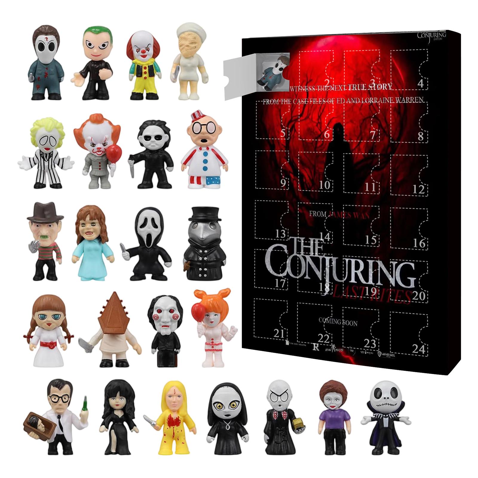 

Хэллоуин Адвент-календарь, Хэллоуин Календарь обратного отсчета Для детей и взрослых с 24 шт. Классические коллекционные фигурки кукол, Кукла перед Рождеством One Size