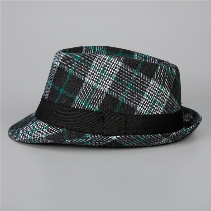 Short-Brimmed Top Hat Men'S And Women'S Spring Plaid Jazz Hat Versatile Casual British Gentleman'S Hat
