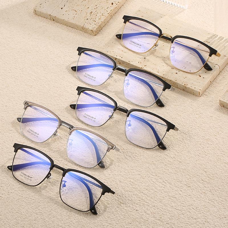 Eyewear: 2024 Unisex Titanium TR Eyebrow Glasses for Business/Myopia, Model 15004