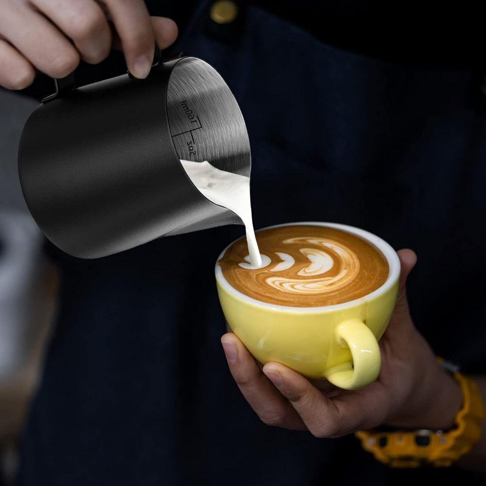 Clear Scale Milk Frothing Pitcher Latte Art Pen Espresso Steaming Pitchers Milk Frother Cup  Home