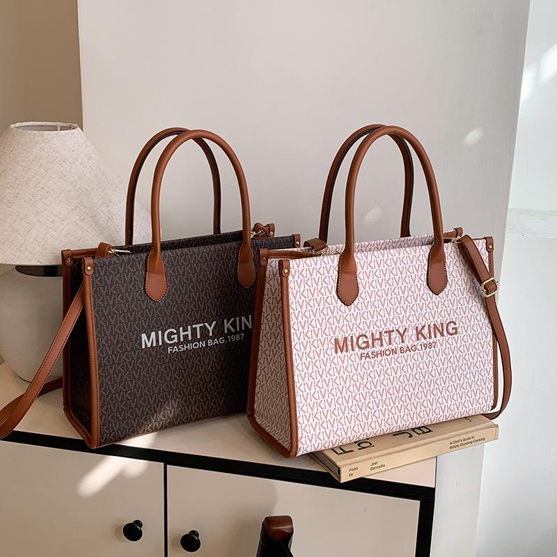 New high-end fashion letter tote bag portable shoulder crossbody trendy women's bag