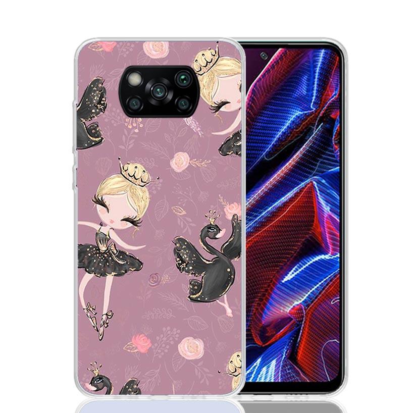 Black Swan Noble Phone Case For Xiaomi Poco X7 X6 X5 Pro F7 Ultra Redmi 15C 15 13 13C 12 12C 10 10A 10C 9 9A 9C 9T Cover Poco X7