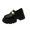 Black platform British style small leather shoes women's 2025 spring new retro versatile one-pedal loafers Mary Jane