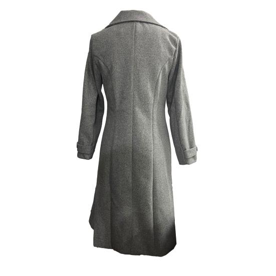 Women's Long Wool Coat Double-Breasted Peacoat Classic Notch Lapel Trench Coat Casual Fall Winter Overcoat