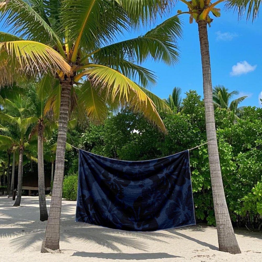 Navy Tone Floral Quick Drying Bath Towel Microfiber beach towel light weight swimming camping yoga beach out