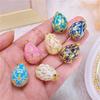 Bohemia Easter Egg Crystal Pendant Copper Necklace Pendant Fashion Colorful Enamel Pendant  Women
