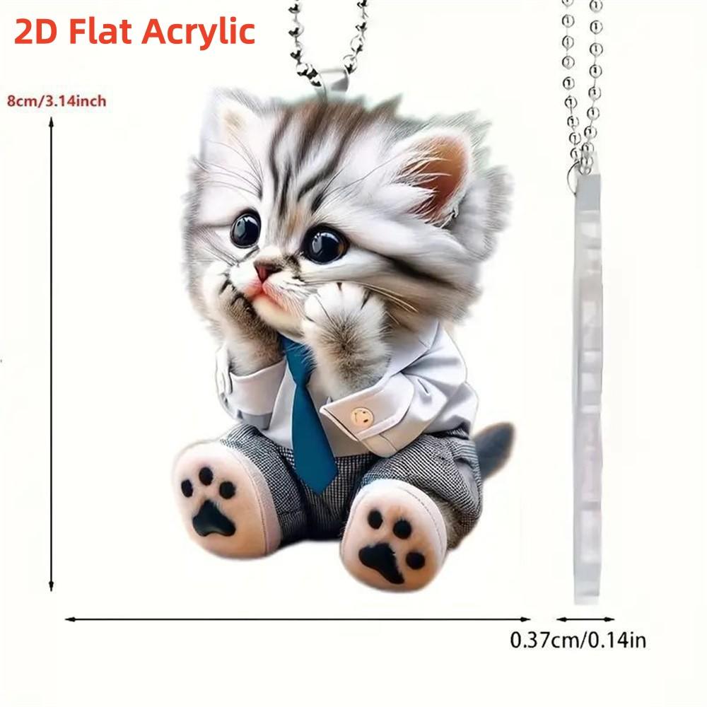 1PCS Christmas Tree Pendants Acrylic Cute Cat Hanging Ornaments for Wall Xmas Tree Decorations Party Supplies New Year Gifts