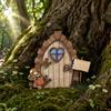 5 szt. Mini Drzwiczki dla Wróżek na Pień Drzewa, Dekoracja Ściany, Miniaturowy Drewniany Domek Bajkowy Drzwi do DIY Dekoracja Bonsai Terrarium, Mikro Krajobraz