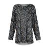 Women's Plus Size Top, Garden Collar Long Sleeved Shirt, Fashionable Floral Print Casual Top