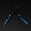 6.0 inch FM-20 half black handle blue water valley model, hair scissors, hair scissors, flat scissors, bangs scissors, tooth scissors