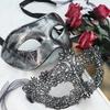 Couple Masquerade Masks Set Venetian Party Mask Metal Halloween Costume Mask Mardi Gras Party Ball Mask for Women and Men