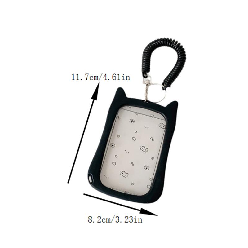 Cute Cat Photocard Holder With Elastic Rope Card Holder Idol Photo Storage Card Display Protect Pendant Bag Decor Keychain Gifts