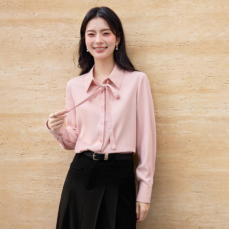 Women's Professional Tie-Neck Long Sleeve Blouse