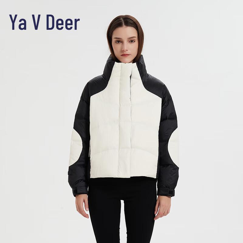 Yalu RS Dámská zimní krátká módní prošívaná bunda s patchworkem YYQZ9139