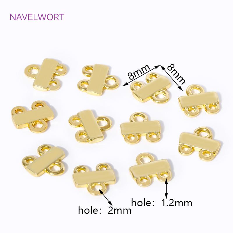 

18K Gold Plated 2/3 Strand Ends Connectors,Layer Clasps,Pendant Bails Connector For Jewelry Making DIY Jewelry Making Findings 4 pieces