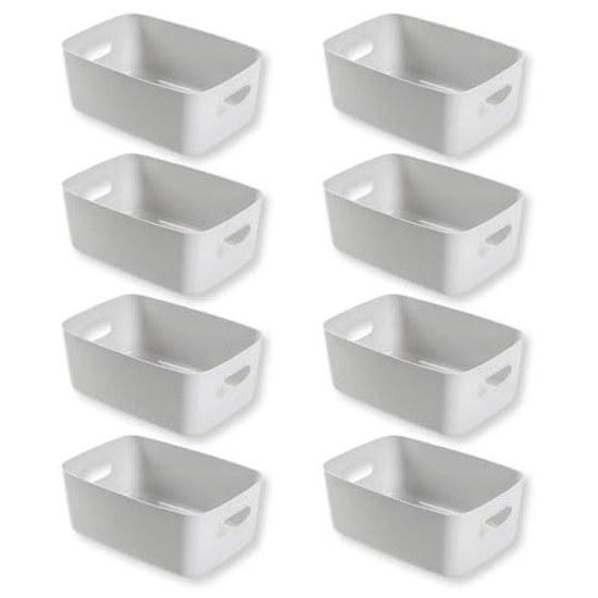 Soft Material That Wont Damage furnitureEasy Carry Handles RYOHIN Lab. Storage Box Small Item Holder No Corners Plastic PE Case Stackable Closet Desk