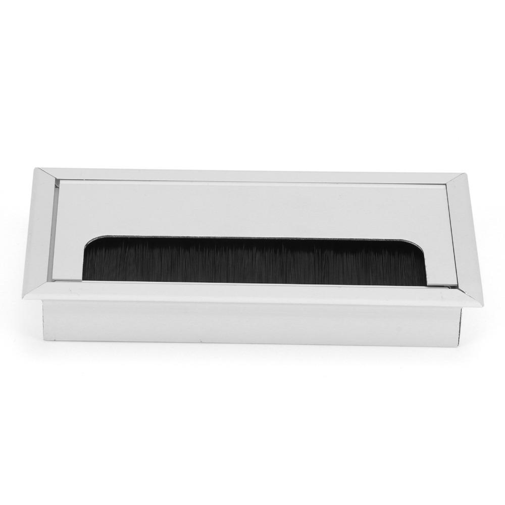 Silver Wire Hole Cover 160mm x 80mm Rectangle Cable Grommet Durable Cable Grommet Computer Desk