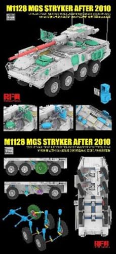 Ryefield Models 1/35 Scale M1128 Stryker MGS (2010 and Later Model) with MILES Plastic Model Kit RFM5148 (Combat Vehicle)