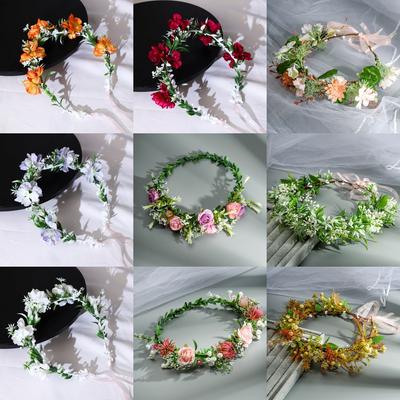 Simulation Blumenkranz Stirnband Mori Stil Reise Urlaub Performance Haarnadel Foto Kopfschmuck