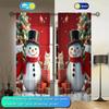 2pcs Christmas Snowman Printed Curtain for Christmas Home Decor - Rod Pocket Window Treatment for Bedroom, Office, Kitchen