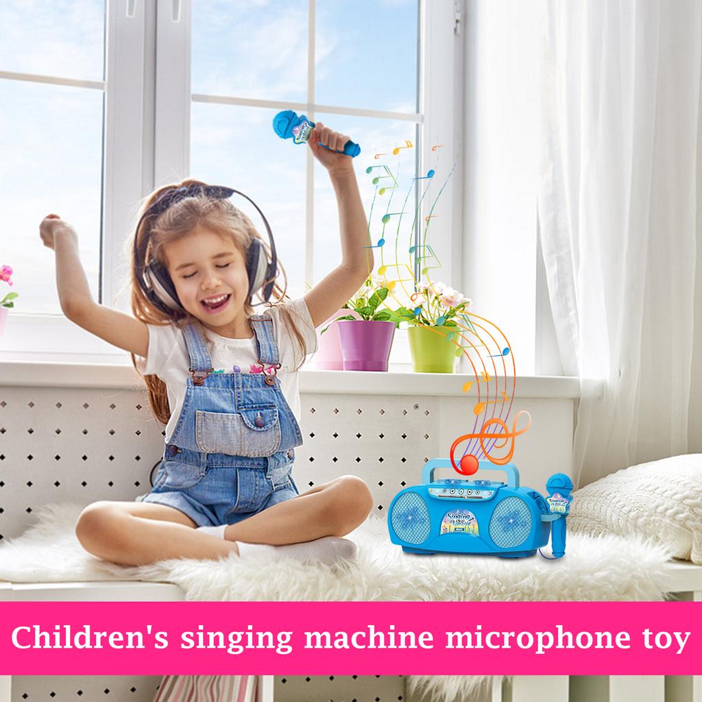 Kids Machine Toy With Microphone – Light Up Karaoke Player Compatible
